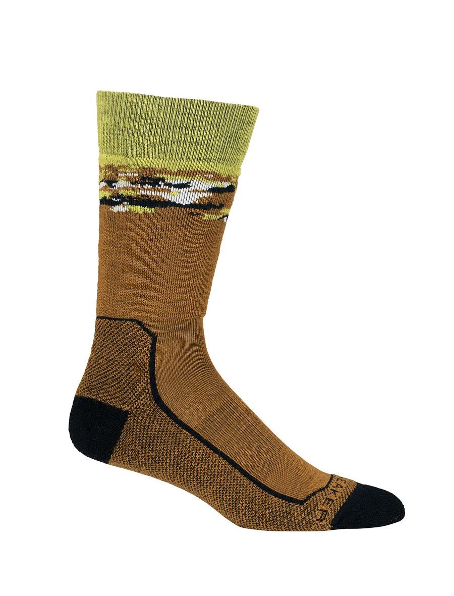 Clove / Black Icebreaker Merino Hike+ Medium Crew Sedimentary Men's Socks | AU 1003QMAZ